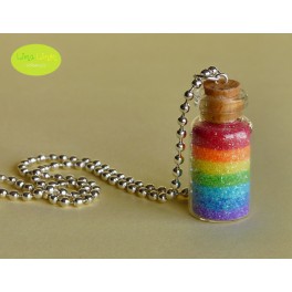 Colgante de botellita 'Arcoiris' pastel